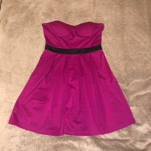 Papaya violet/dark pink strapless dress